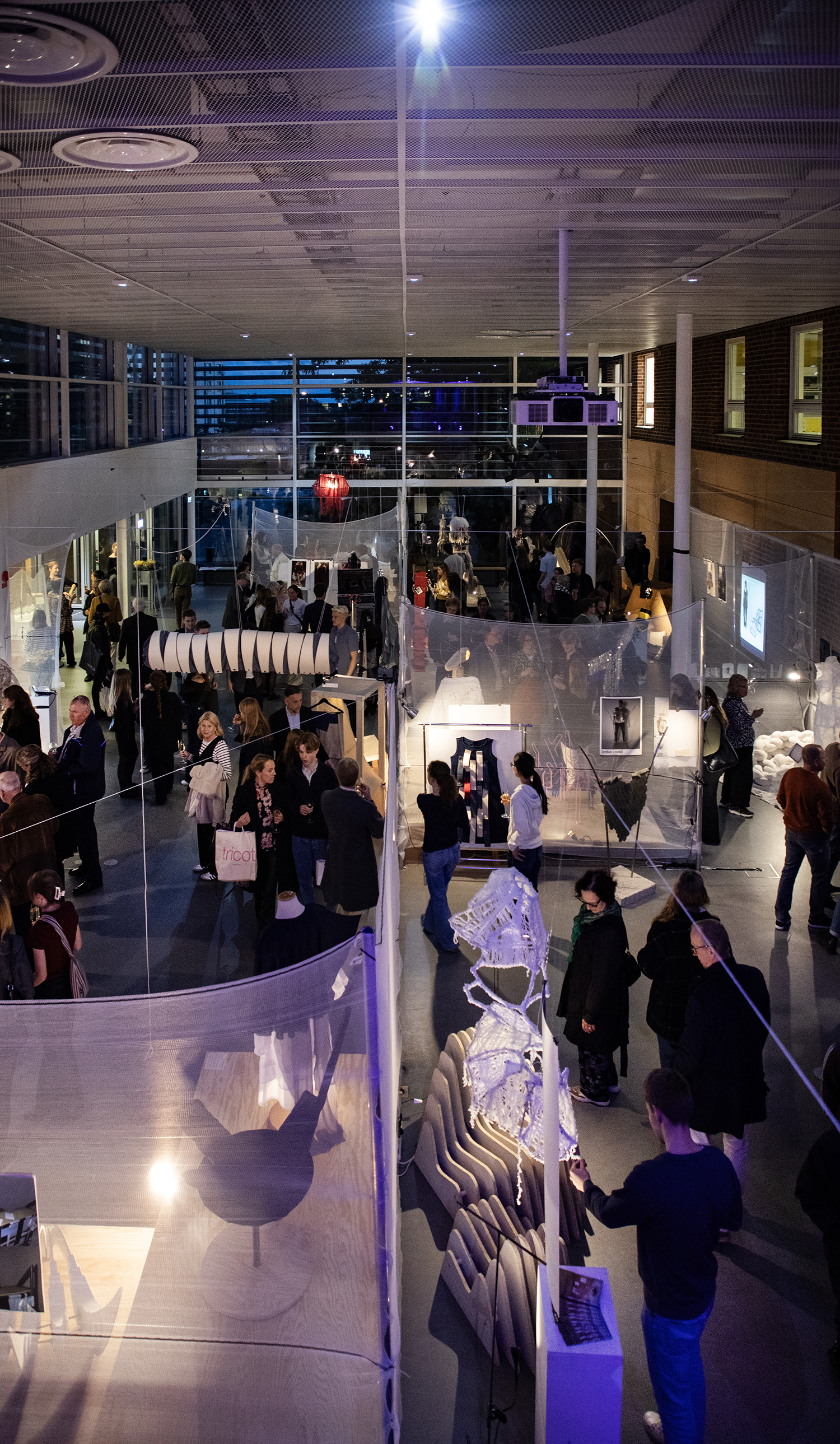 Exhibition Hall with people. Photo. 